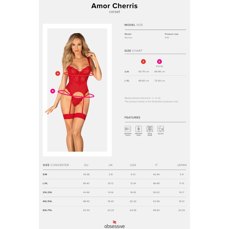 OBSESSIVE - CORSET AMOR CHERRIS & TANGA S/M