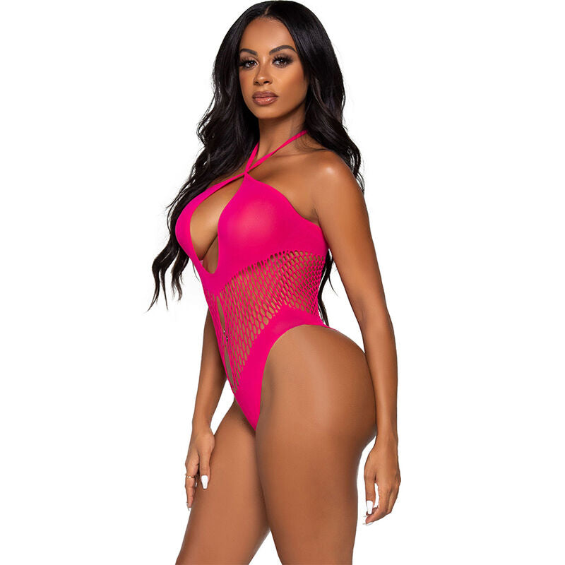 LEG AVENUE - BODYSUIT DECOTE ABERTO E CRUZADO LARANJA