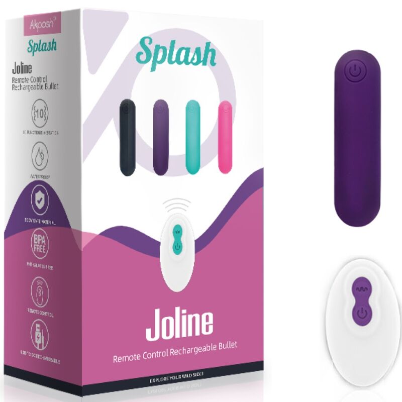 ARMONY - SPLASH JOLINE VIBRADOR BALA SILICONE CONTROLE REMOTO 10 VIBRAÇÕES 65 X 15 CM ROXO