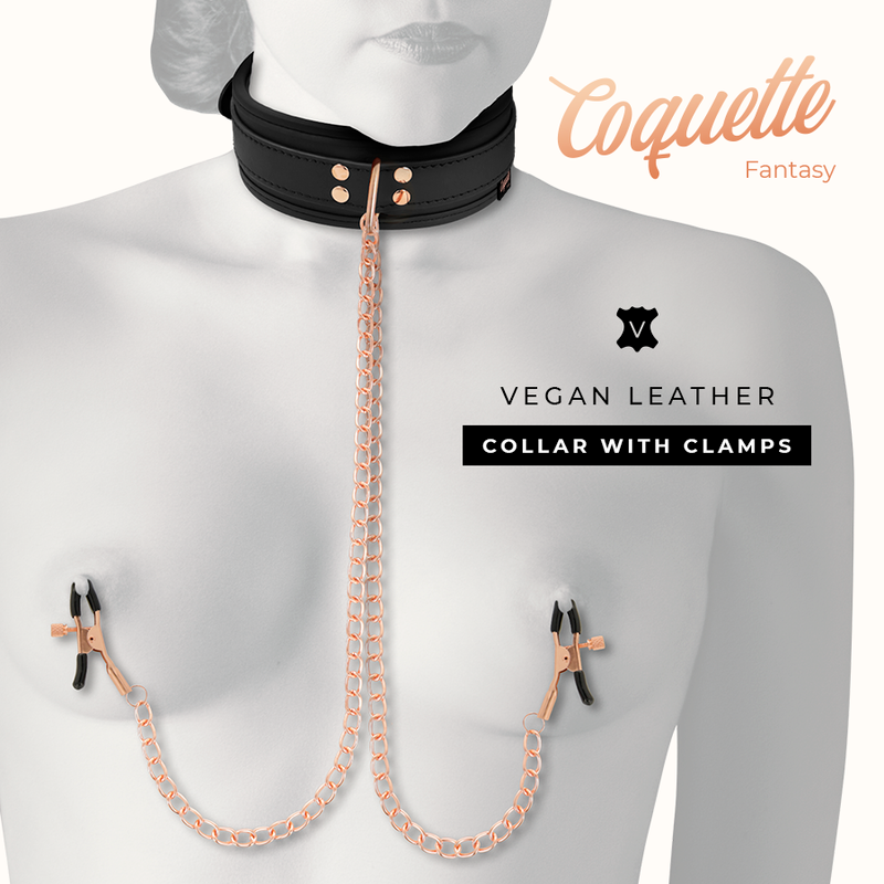 COQUETTE CHIC DESIRE - COLAR FANTASY NIPPLE CLAMP COM FORRO DE NEOPRENE