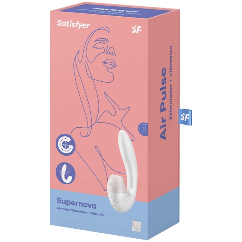 SATISFYER - ESTIMULADOR DE PULSO DE AR SUPERNOVA E VIBRAO BRANCO