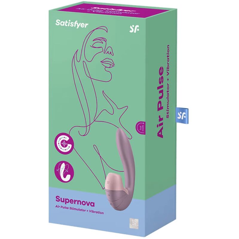 SATISFYER - ESTIMULADOR DE PULSO DE AR SUPERNOVA E VIBRAO BRANCO