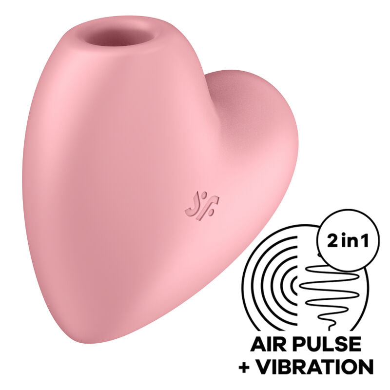 SATISFYER - CUTIE HEART ESTIMULADOR DE PULSO E VIBRADOR ROSA