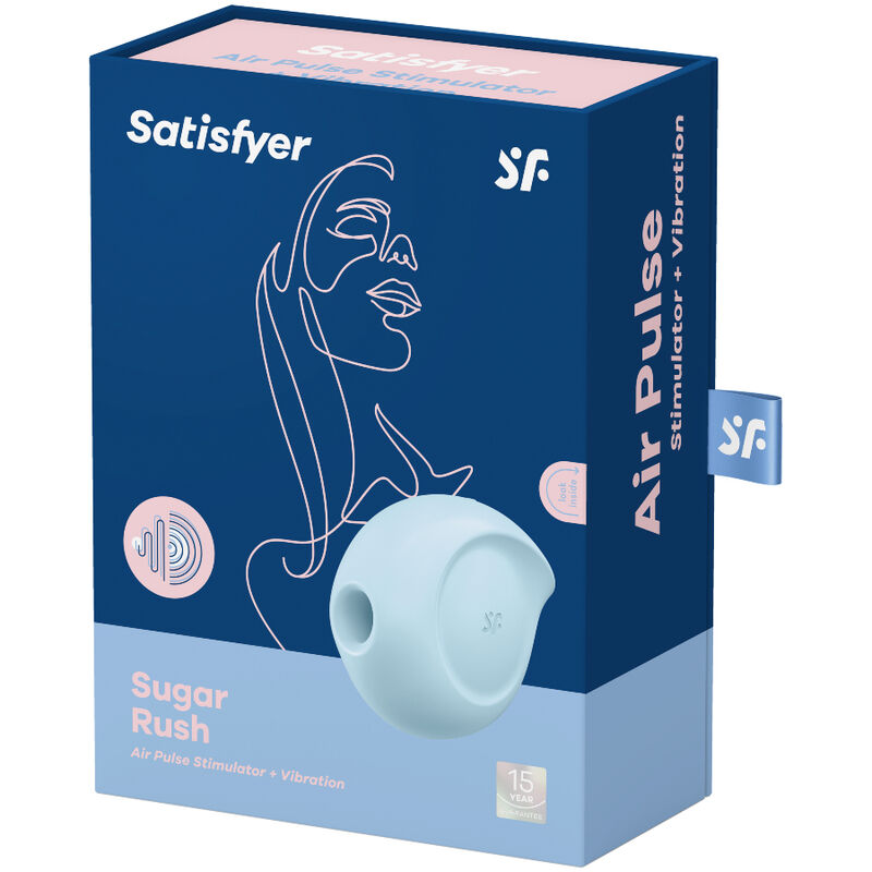 SATISFYER - ESTIMULADOR DE PULSO DE AR SUGAR RUSH E VIBRADOR ROSA