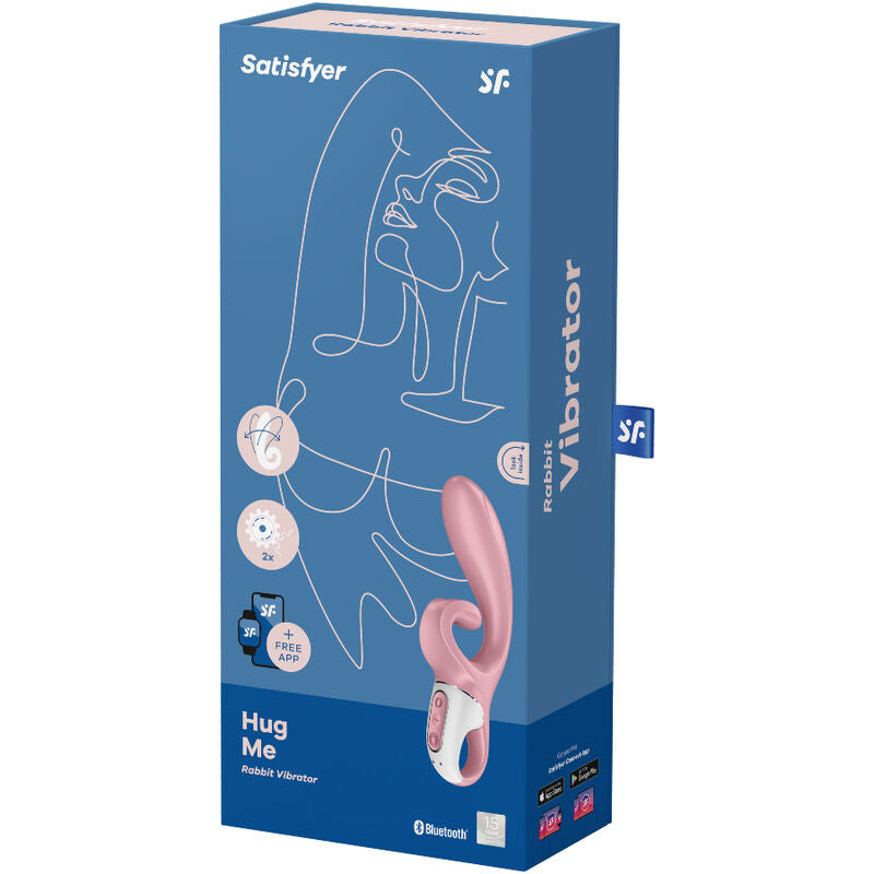 SATISFYER - APLICATIVO VIBRADOR HUG ME COELHO AZUL