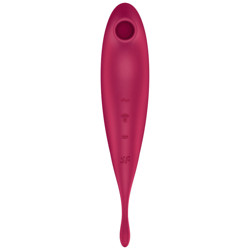 SATISFYER - TWIRLING PRO+ ESTIMULADOR DE PULSO DE AR E APLICATIVO VIBRADOR VERMELHO