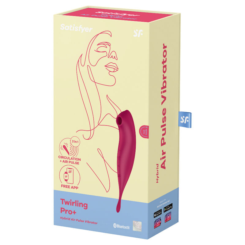 SATISFYER - TWIRLING PRO+ ESTIMULADOR DE PULSO DE AR E APLICATIVO VIBRADOR VERMELHO