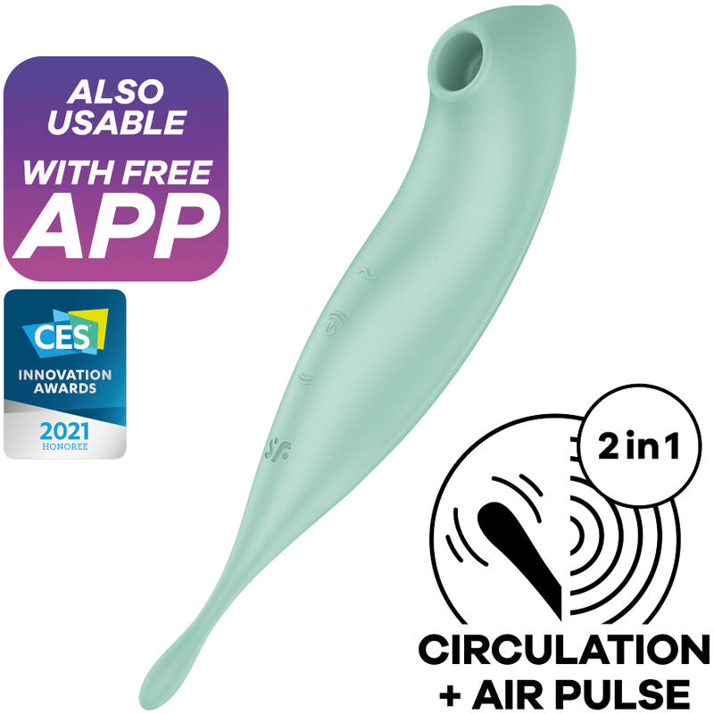 SATISFYER - TWIRLING PRO+ ESTIMULADOR DE PULSO DE AR E APLICATIVO VIBRADOR VERMELHO