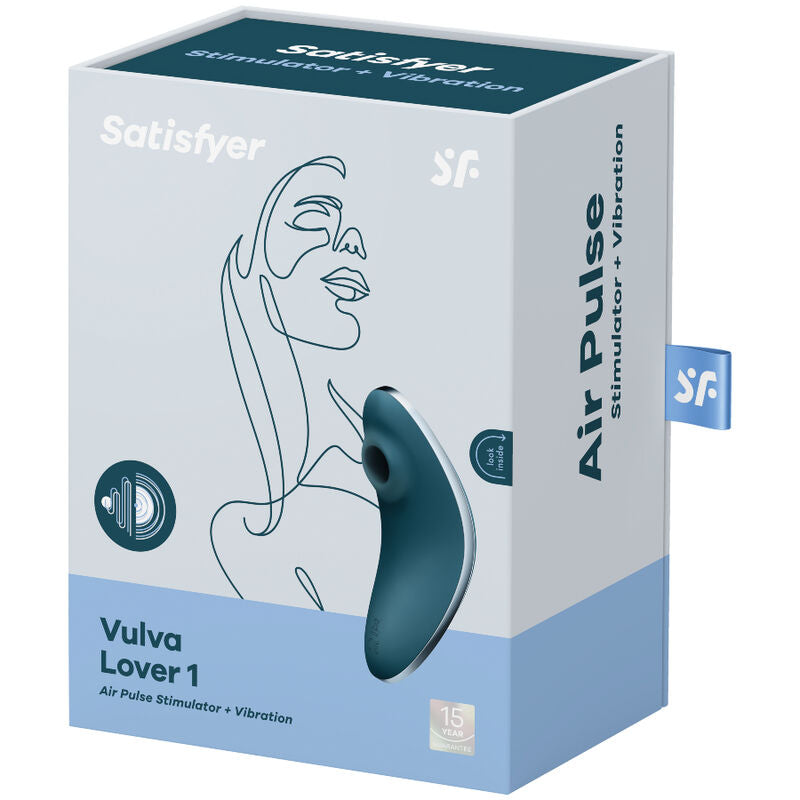 SATISFYER - ESTIMULADOR E VIBRADOR VULVA LOVER 1 AIR PULSE AZUL