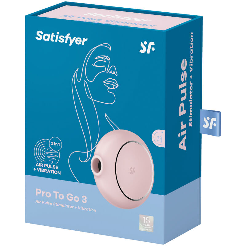 SATISFYER - PRO TO GO 3 ESTIMULADOR E VIBRADOR DE PULSO DE AR DUPLO PRETO