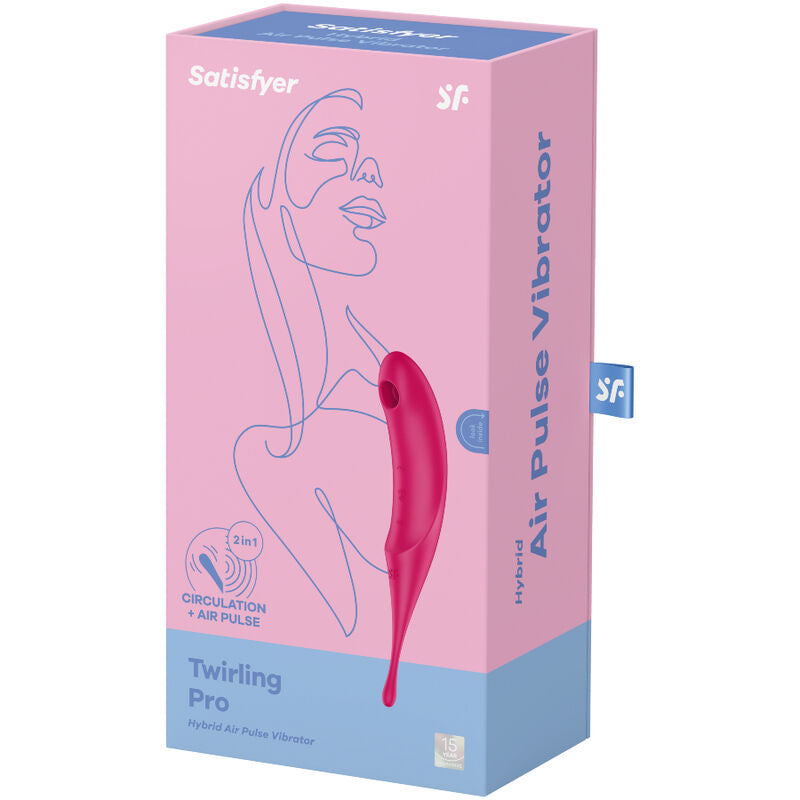 SATISFYER - ESTIMULADOR E VIBRADOR DE PULSO TWIRLING PRO AIR VERMELHO