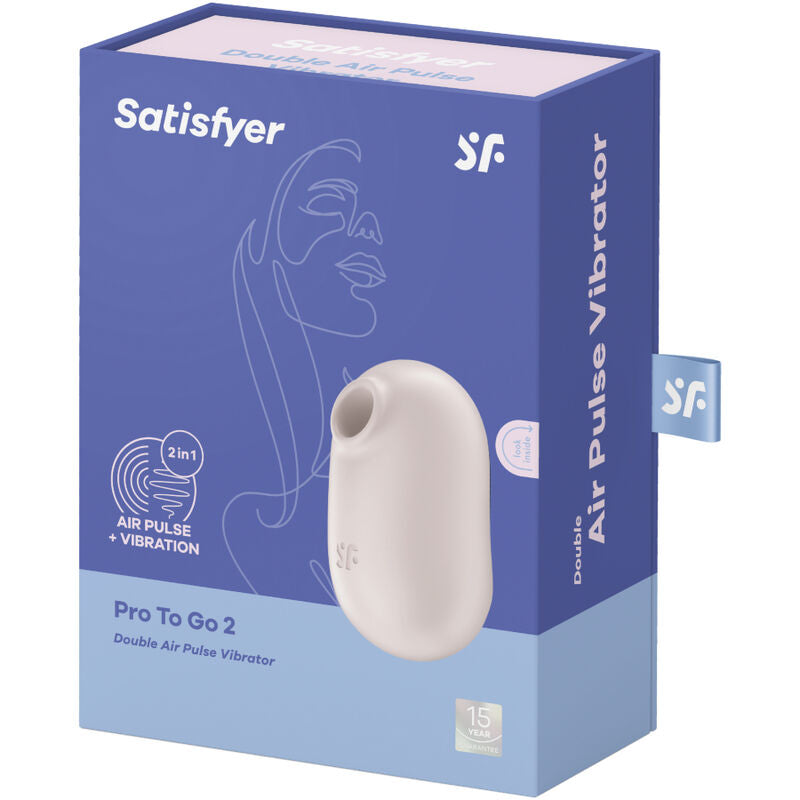 SATISFYER - PRO TO GO 2 ESTIMULADOR E VIBRADOR DE PULSO DE AR DUPLO VIOLETA