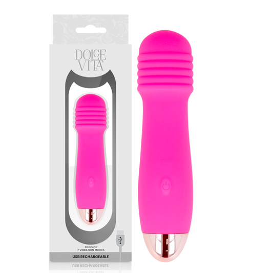 DOLCE VITA - VIBRADOR RECARREGÁVEL DE TRÊS VELOCIDADES PINK 7