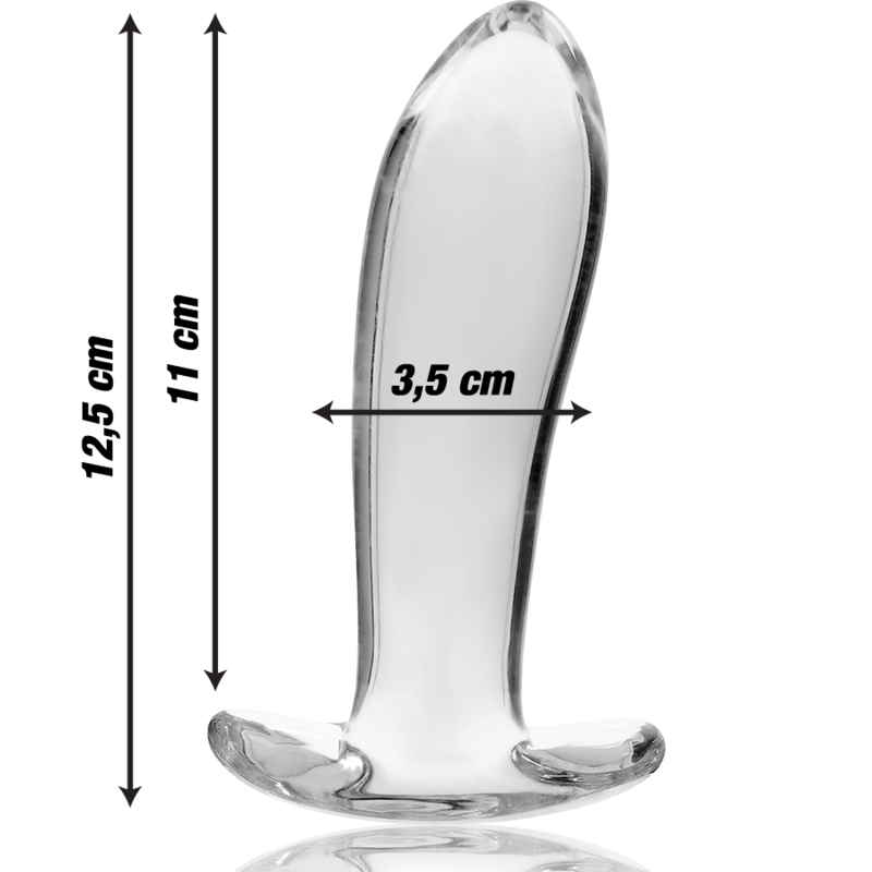 NEBULA SERIES BY IBIZA - MODELO 5 ANAL PLUG VIDRO BOROSILICADO TRANSPARENTE 12.5 CM -O- 3.5 CM