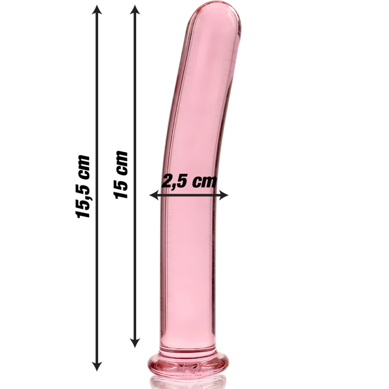 NEBULA SERIES BY IBIZA - MODELO 9 DILDO VIDRO BOROSILICADO ROSA 15.5 CM -O- 2.5 CM