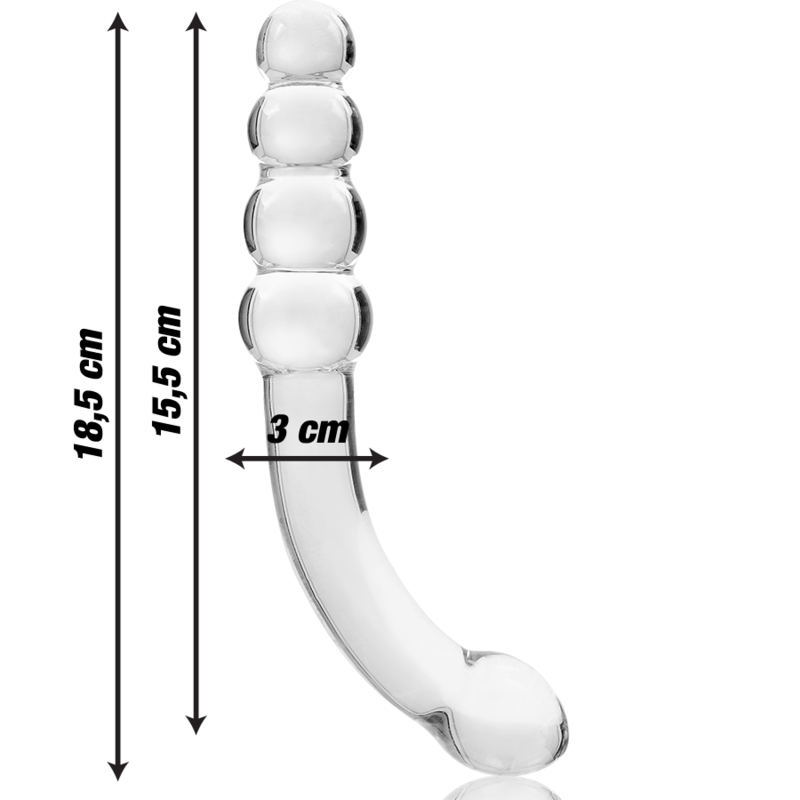 NEBULA SERIES BY IBIZA - MODELO 14 DILDO VIDRO BOROSILICADO TRANSPARENTE 18.5 CM -O- 3 CM