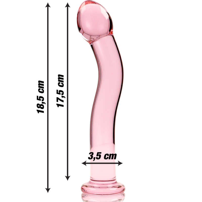 SÉRIE NEBULA BY IBIZA - MODELO 18 DILDO VIDRO BOROSILICADO TRANSPARENTE 18.5 CM -O- 3.5 CM