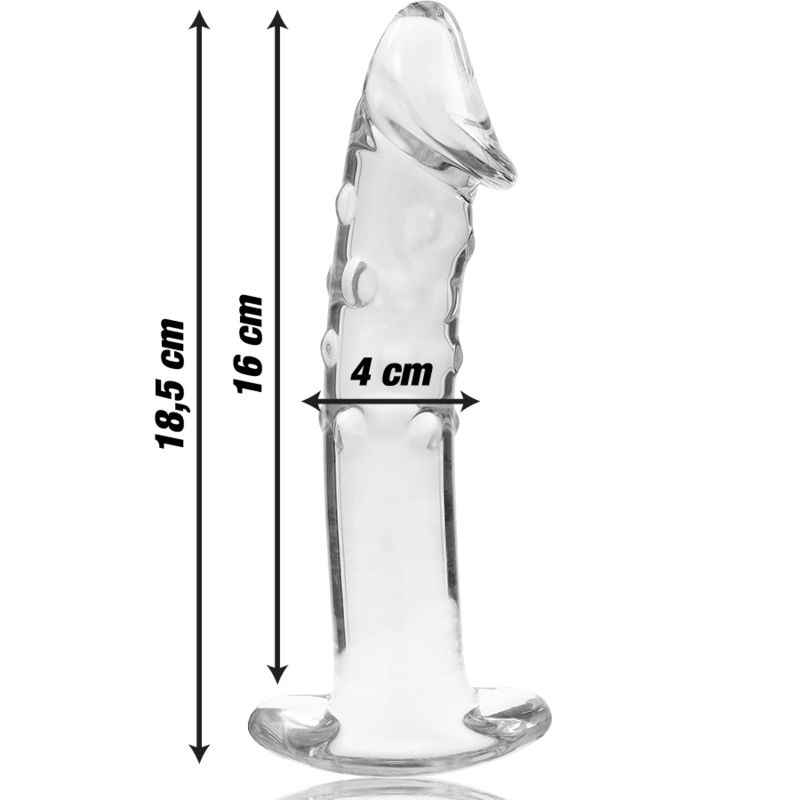 NEBULA SERIES BY IBIZA - MODELO 19 DILDO VIDRO BOROSILICADO TRANSPARENTE 18.5 CM -O- 4 CM