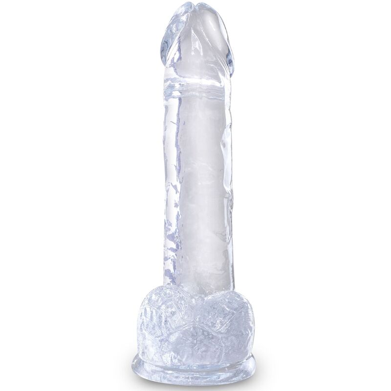 KING COCK - CLEAR PÊNIS REALÍSTICO COM BOLAS 15.2 CM TRANSPARENTE