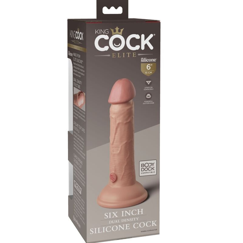 KING COCK - ELITE DILDO DE SILICONE REALISTA 15.2 CM