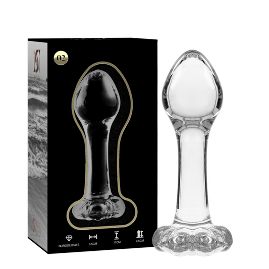 NEBULA SERIES BY IBIZA - MODELO 2 ANAL PLUG VIDRO BOROSILICADO TRANSPARENTE 11 CM -O- 3.5 CM