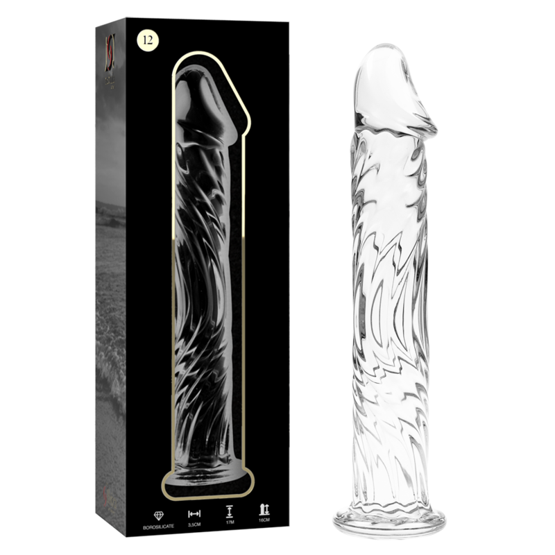 NEBULA SERIES BY IBIZA - MODELO 12 DILDO VIDRO BOROSILICADO TRANSPARENTE 17 CM -O- 3.5 CM