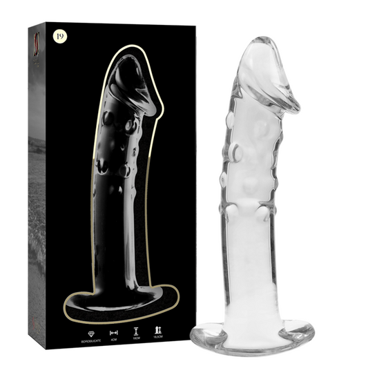 NEBULA SERIES BY IBIZA - MODELO 19 DILDO VIDRO BOROSILICADO TRANSPARENTE 18.5 CM -O- 4 CM