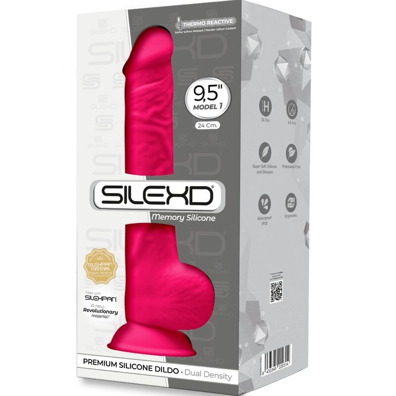 SILEXD - MODELO 1 PÊNIS REALÍSTICO PREMIUM SILEXPAN SILICONE FÚCSIA 24 CM