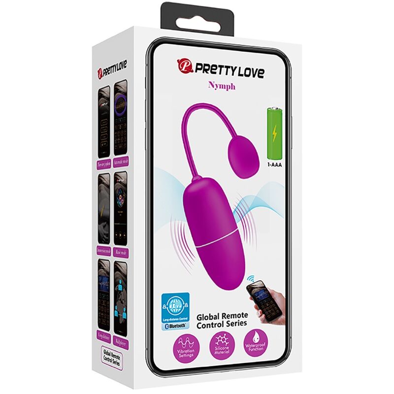 PRETTY LOVE - OVO VIBRANTE NINFA APP CONTROLADO ROXO