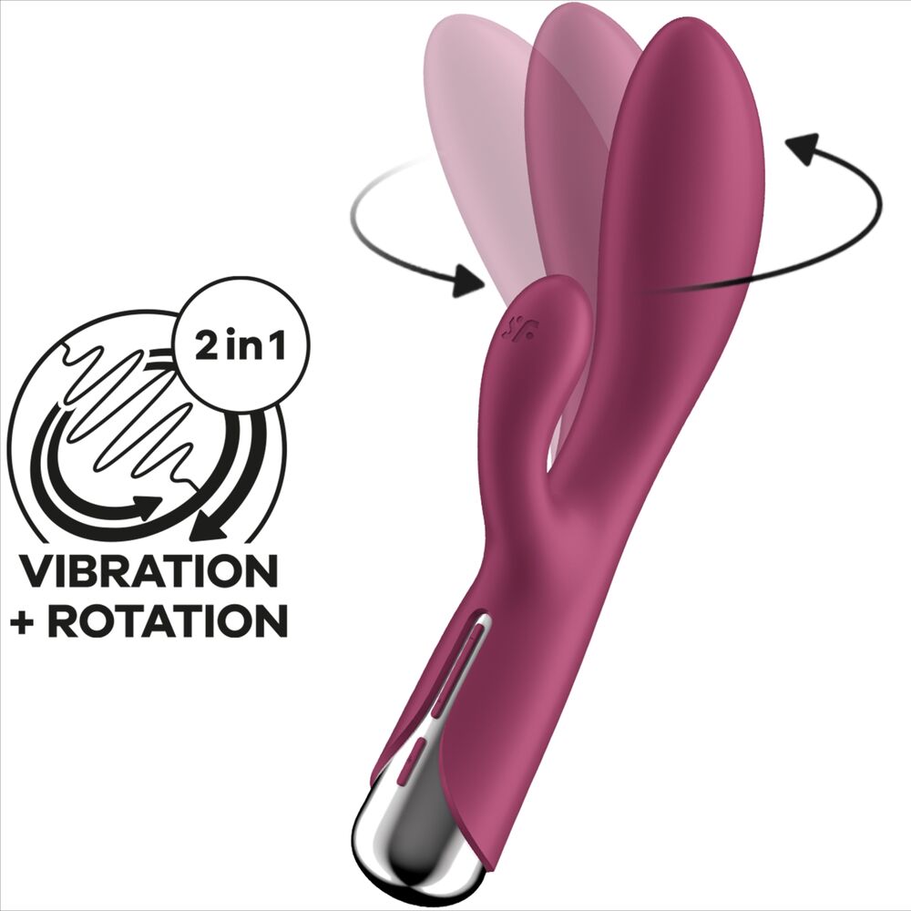 SATISFYER - COELHO GIRATÓRIO 1 CLITÓRIS E ESTIMULAO DE PONTO G VERMELHO