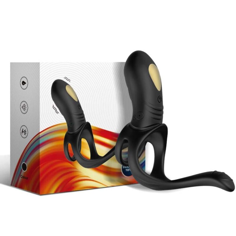 ARMONY - JOY JUMPER RING VIBRADOR PARA CASAIS E PLUG ANAL CONTROLE REMOTO PRETO