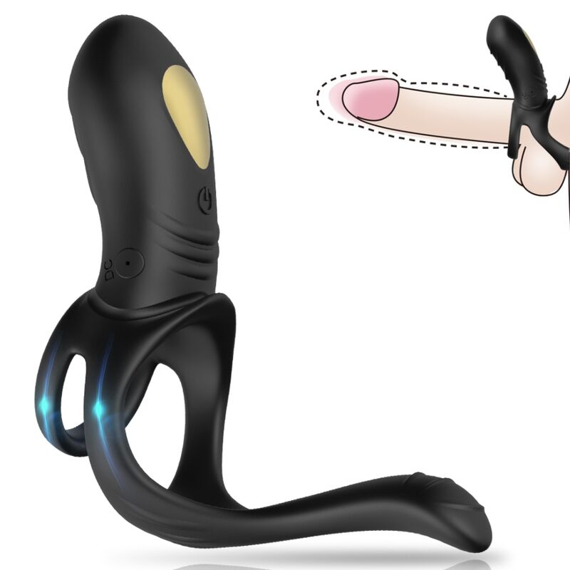 ARMONY - JOY JUMPER RING VIBRADOR PARA CASAIS E PLUG ANAL PRETO