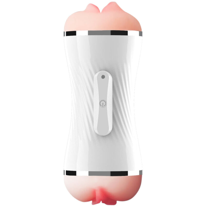 ARMONY - MASTURBADOR VIBRADOR DUPLO VAGINA E BOCA BRANCO