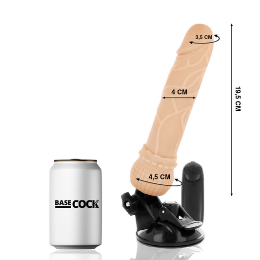 BASECOCK - VIBRADOR DE CONTROLE REMOTO NATURAL REALISTA BASECOCK 19,5 CM