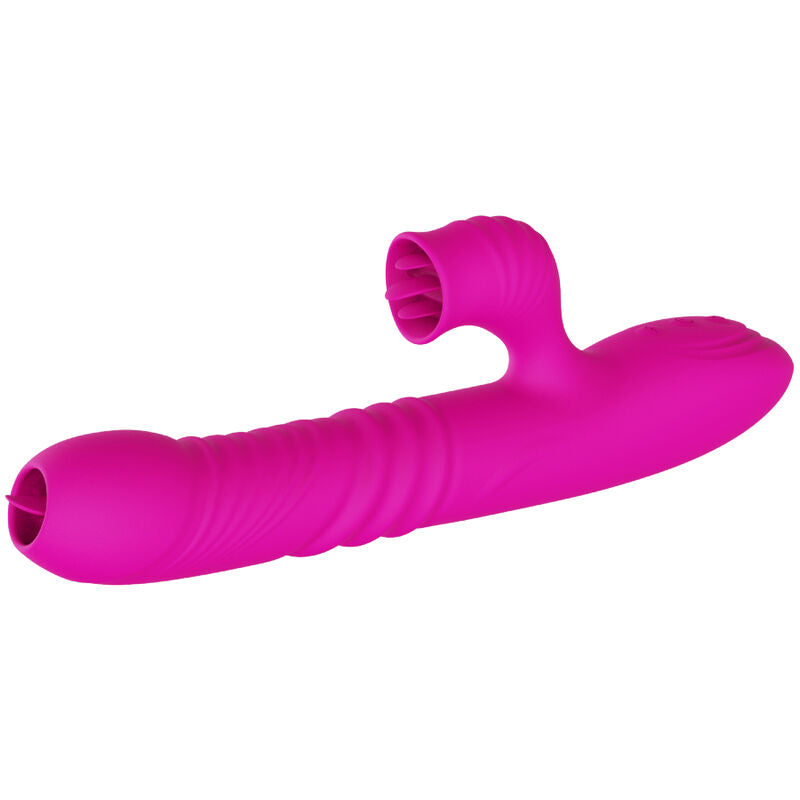 ARMONY - FANNY MULTIFUNÇÃO VIBRADOR DE LÍNGUA DUPLA FÚCSIA EFEITO CALOR