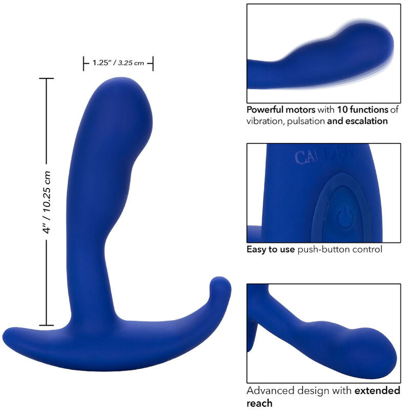 CALEXOTICS - ADMIRAL ESTIMULADOR ANAL CURVO E VIBRADOR AZUL