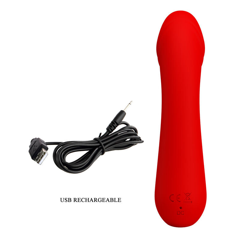 PRETTY LOVE - VIBRADOR RECARREGVEL CETUS VERMELHO