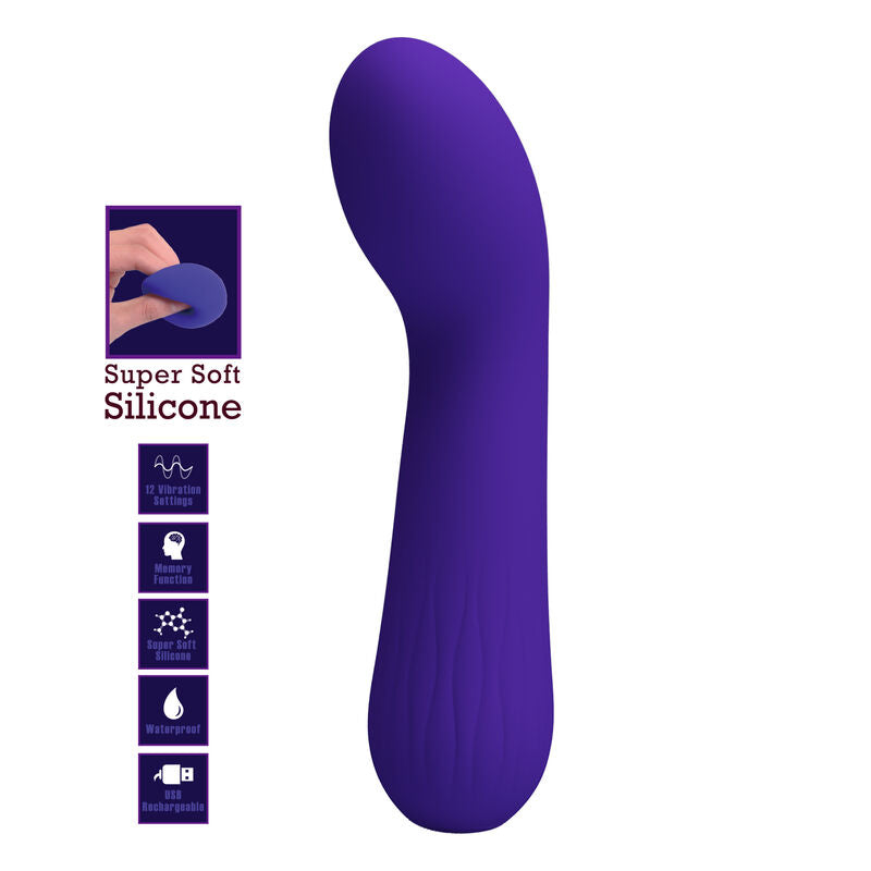 PRETTY LOVE - VIBRADOR RECARREGVEL FAUN ROXO