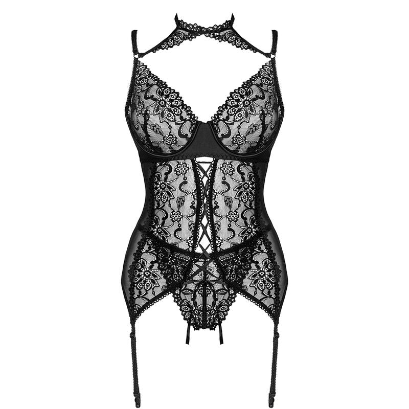LIVCO CORSETTI FASHION - COLEO GIELLANDRA FOR THE SENSES CORSET + CALCINHA PRETA L/XL
