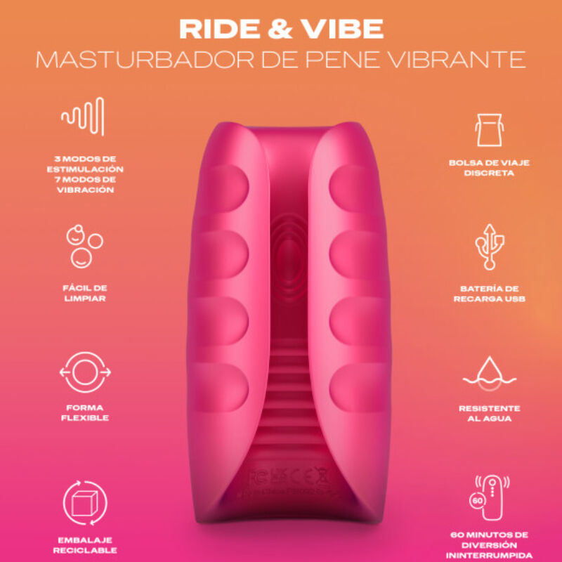 MASTURBADOR VIBRADOR DUREX -TOY RIDE & VIBE