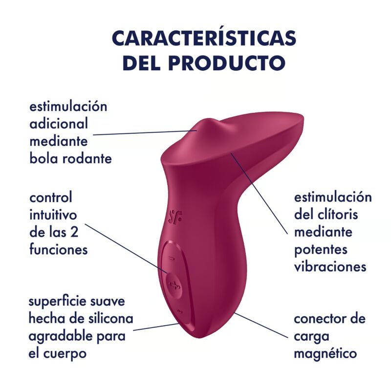 SATISFYER - EXCITERRR VIBRADOR LAY-ON CLITORIS BERRY