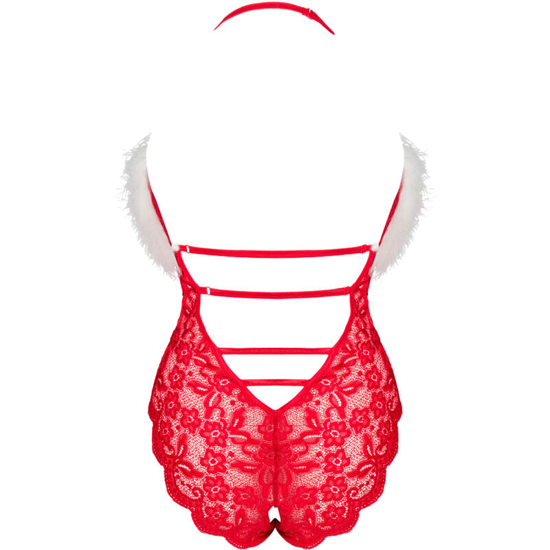 LIVCO CORSETTI FASHION - BODY FEMININO DE RENDA SANTA SEM COSTURA NATAL S/M