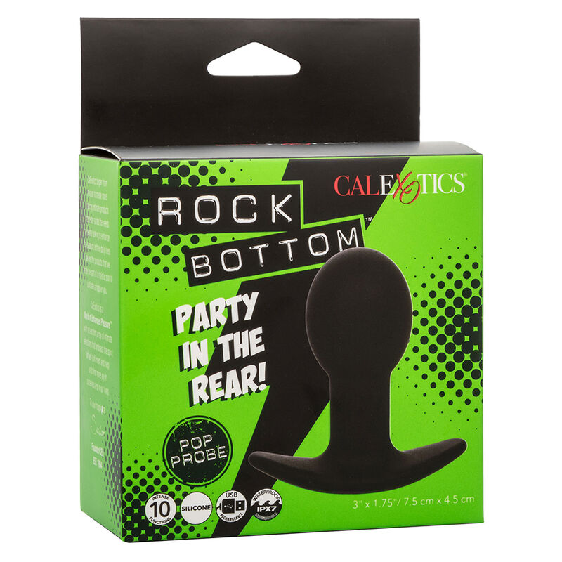 CALEXOTICS - ROCK BOTTOM PLUG ANAL 10 VIBRAÇÕES SILICONE PRETO