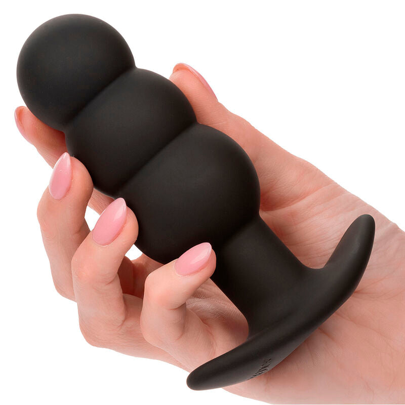 CALEXOTICS - ROCK BOTTOM PLUG ANAL COM ESFERAS 10 VIBRAÇÕES SILICONE PRETO