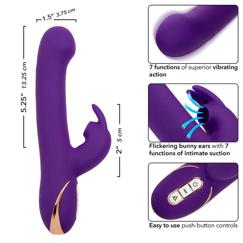 CALEXOTICS - JACK RABBIT VIBRADOR E ESTIMULADOR 7 VIBRAÇÕES E MODO DE SUCÇÕES AZUL