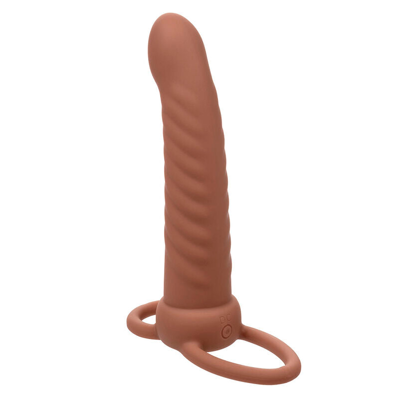 CALEXOTICS - MAXX RIBBED DUAL PENETRATOR 10 VIBRAÇÕES MARROM