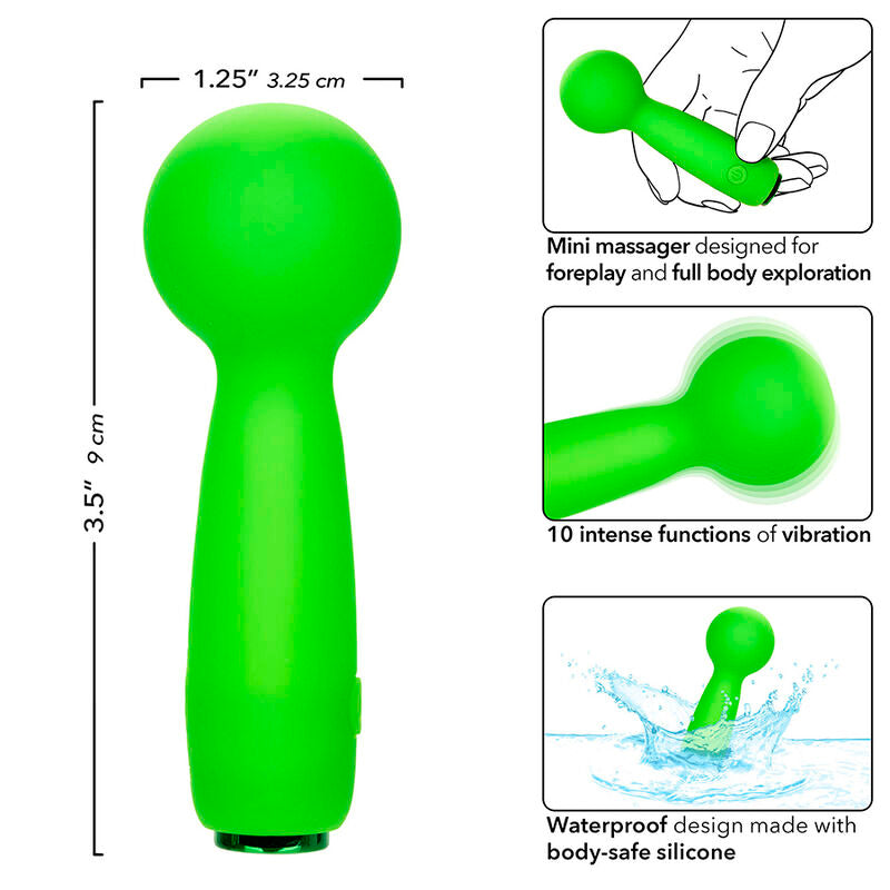 CALEXOTICS - NEON VIBES BUBBLY VIBE O MINI MASSAGEADOR 10 VIBRAÇÕES VERDE