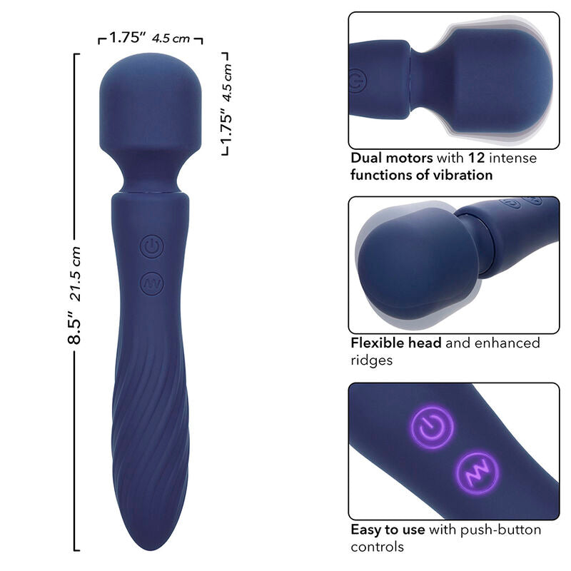 CALEXOTICS - CHARISMA MYSTIQUE MASSAGER DUAL MOTORS 12 FUNÇÕES 20,5 CM X 4,5 CM ROXO