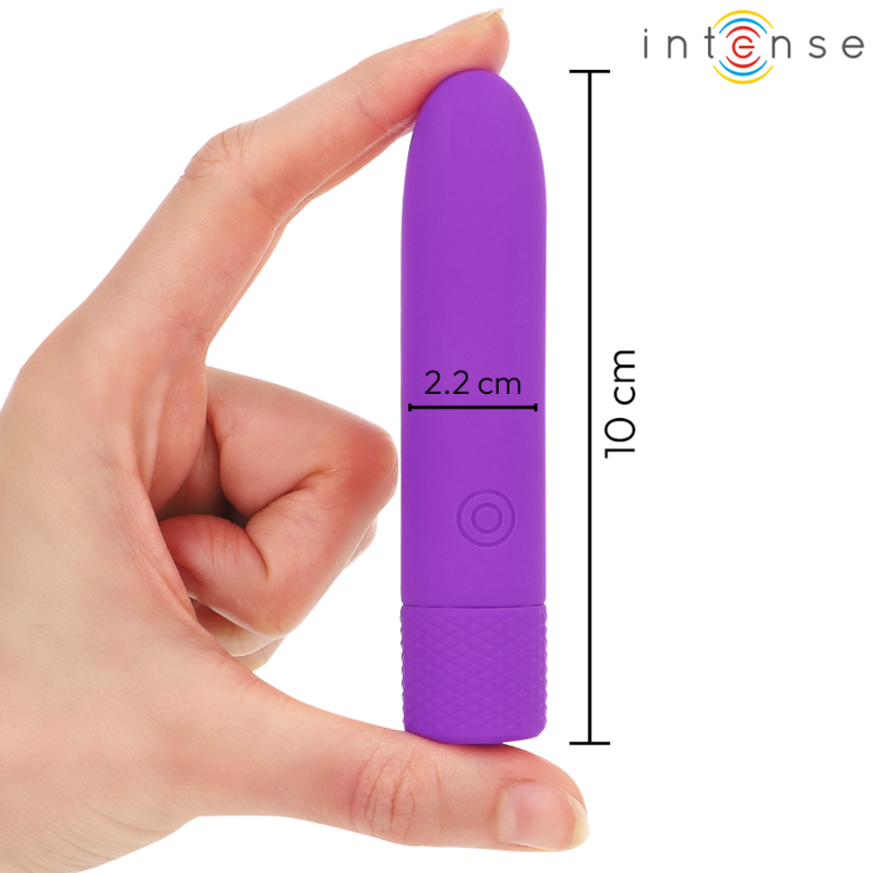 INTENSE - SYMONE  USB RECARREGÁVEL VIBRATÓRIA BULLET 8 VIBRAÇÕES ROXO 10 X 2,2 CM