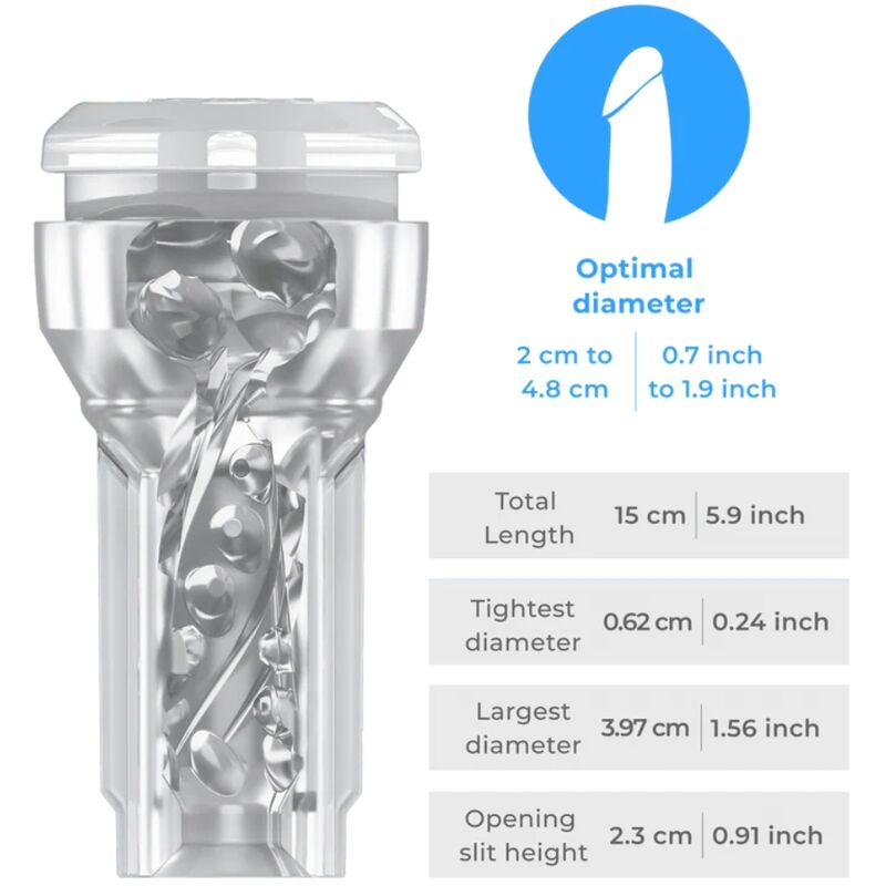 KIIROO - FEEL POCKET STROKER CRYSTAL POR KIIROO TRANSPARENTE